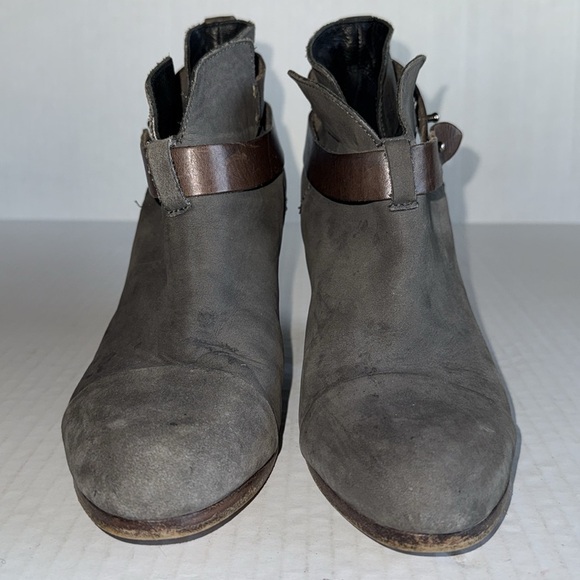 Rag & Bone Harrow Gray With Brown Strap Leather Bootie - Picture 6 of 9